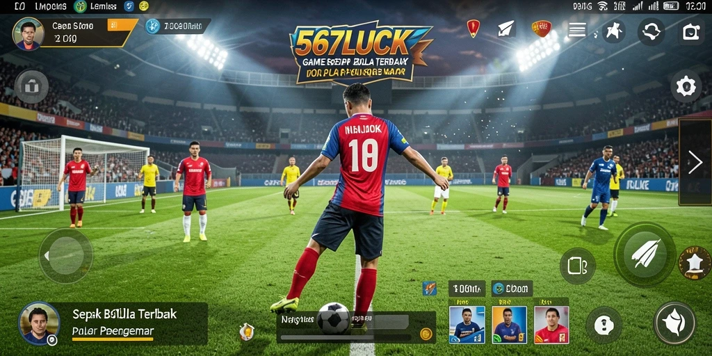 Tampilan gameplay <strong>567LUCK</strong> yang mendebarkan dengan aksi sepak bola nyata.