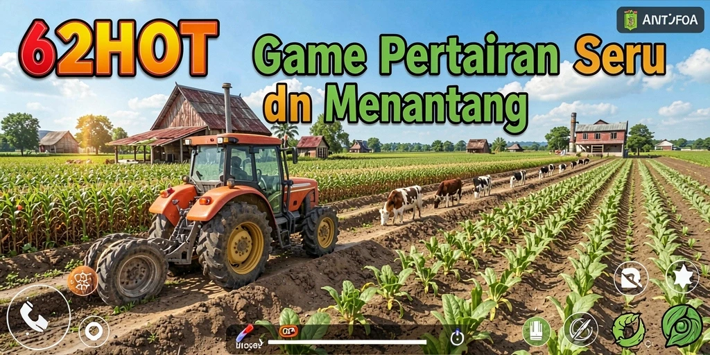 Screenshot utama 62HOT menampilkan aktivitas bertani yang menyenangkan.