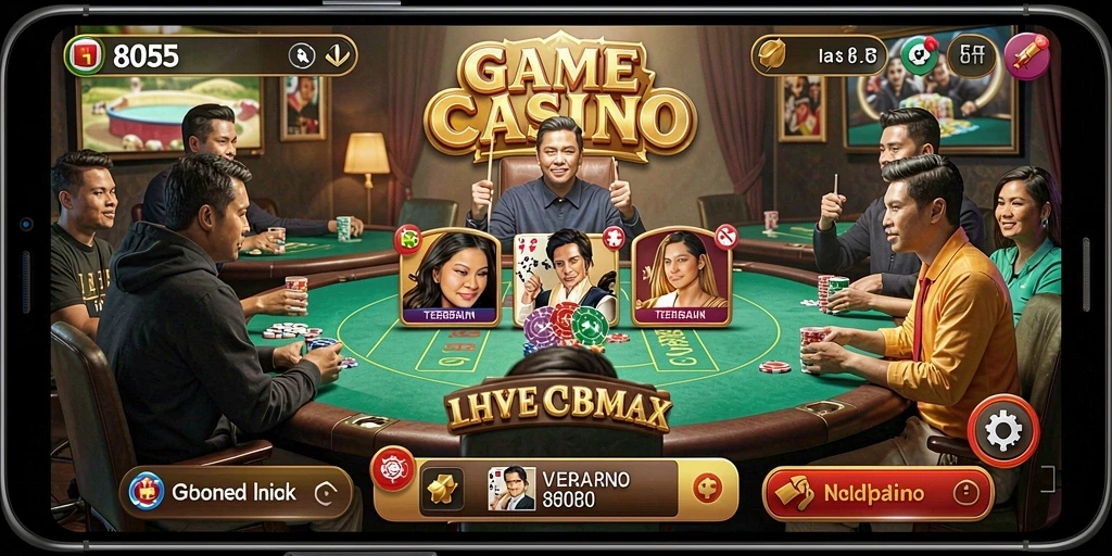 Screenshot 8055 menampilkan suasana permainan Live Casino yang mendebarkan.