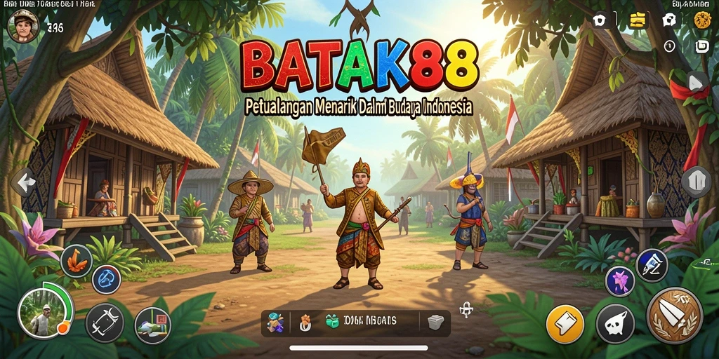 Screenshot menunjukkan gameplay menarik dengan motif batik yang berwarna-warni.