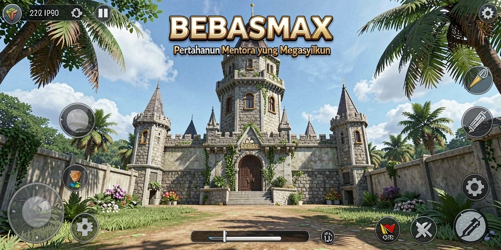 Tampilan gameplay BEBASMAX yang seru dalam Tower Defense.