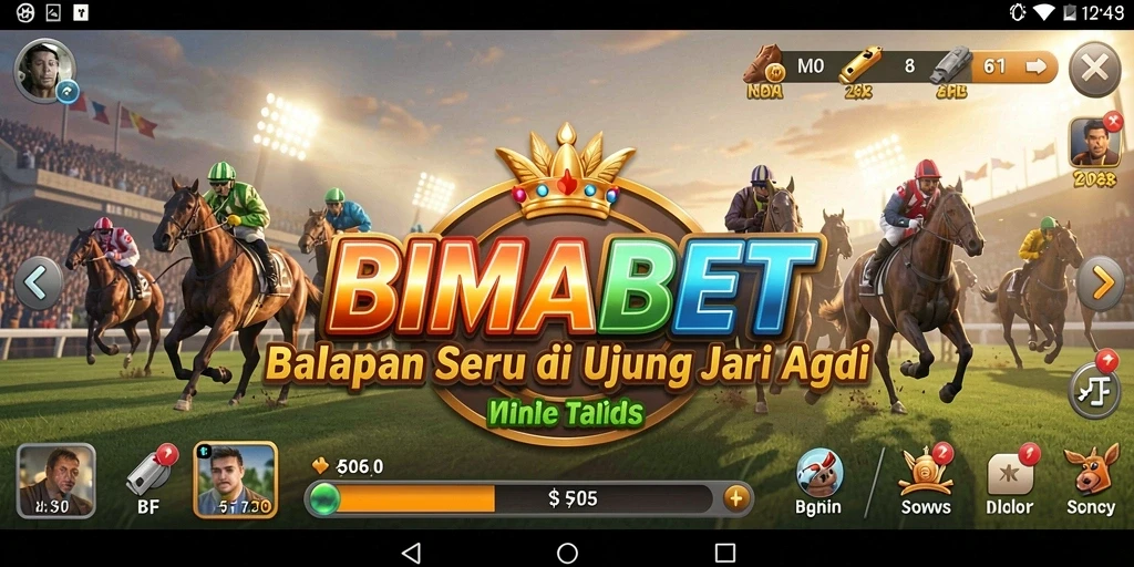 Tampilan gameplay BIMABET yang mendebarkan dan penuh aksi balap.