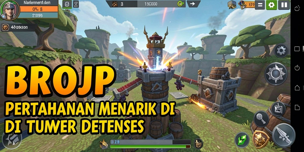 Screenshot gameplay Tower Defense BROJP yang menarik dan menegangkan.