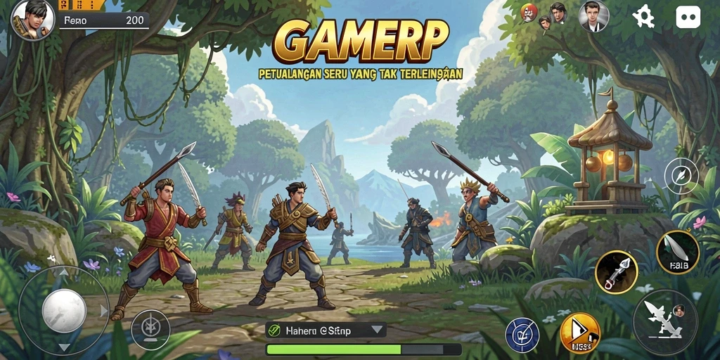 Tampilkan gameplay seru dan eksplorasi dunia di GAMERP.
