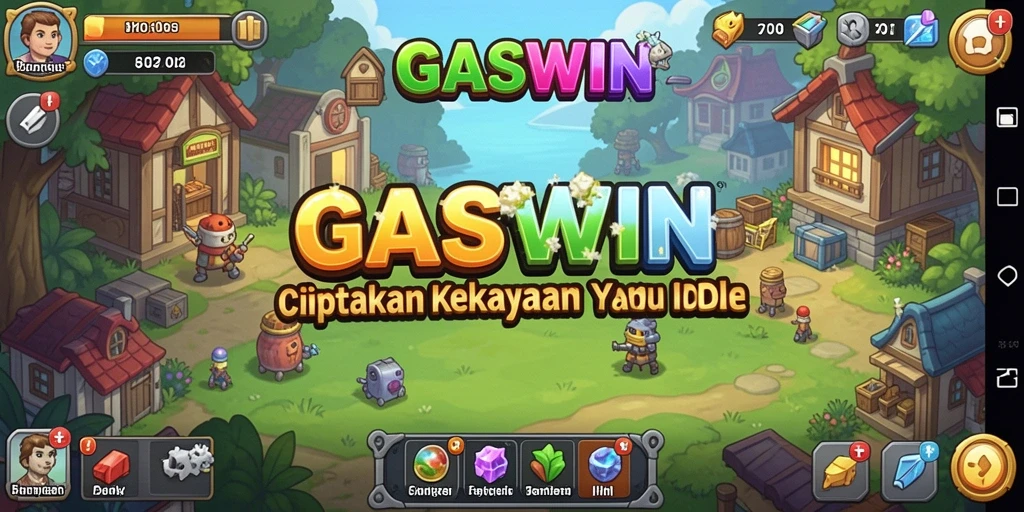 Tampilan gameplay GASWIN menampilkan aktivitas Idle yang mengasyikkan.