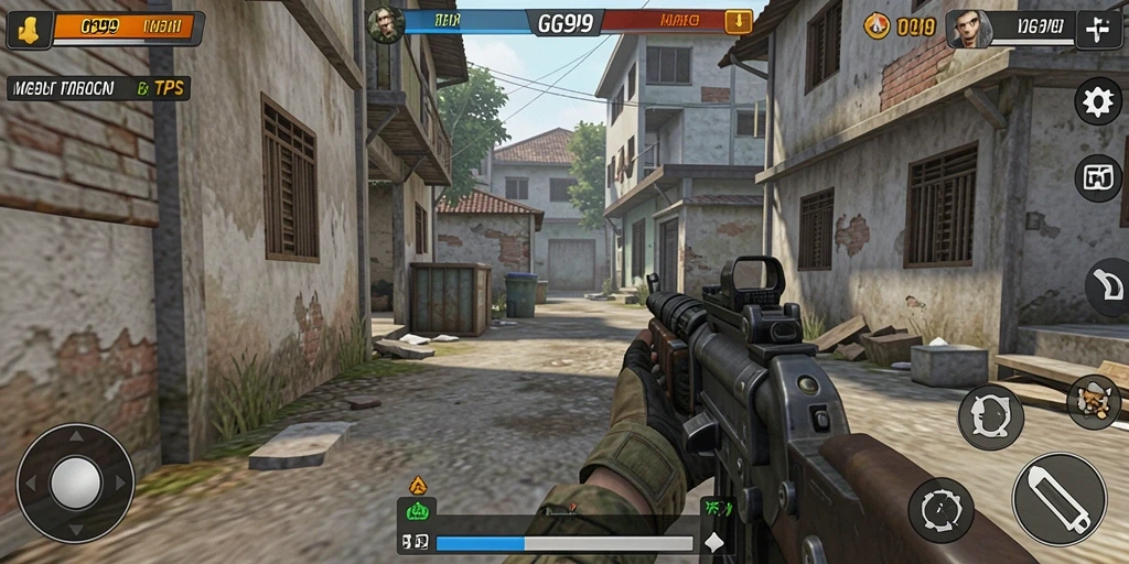 Tampilan gameplay menegangkan dari GG999 dalam TPS.