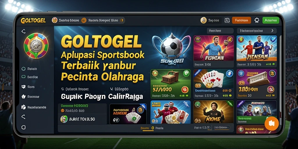 Tampilan utama GOLTOGEL dengan fitur sportsbook yang menarik.