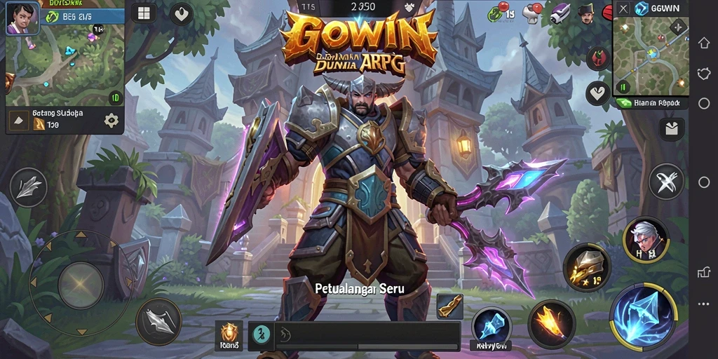 Tangkapan layar GOWIN menampilkan aksi seru dan pertarungan melawan monster
