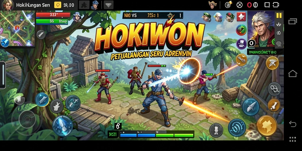 Screenshot dari gameplay HOKIWON yang menampilkan petualangan seru.