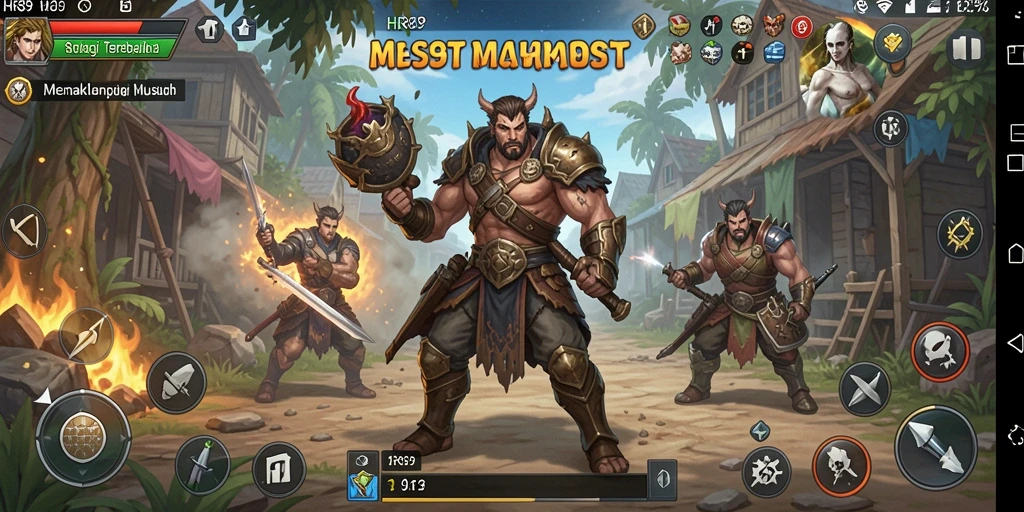 Screenshot permainan HR89 menampilkan aksi pertempuran strategi yang intens.