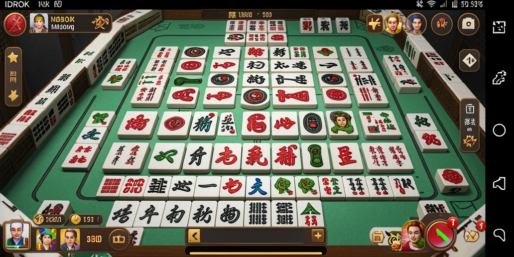 Tampilan gameplay mendebarkan dalam IDROK, permainan Mahjong yang menantang.