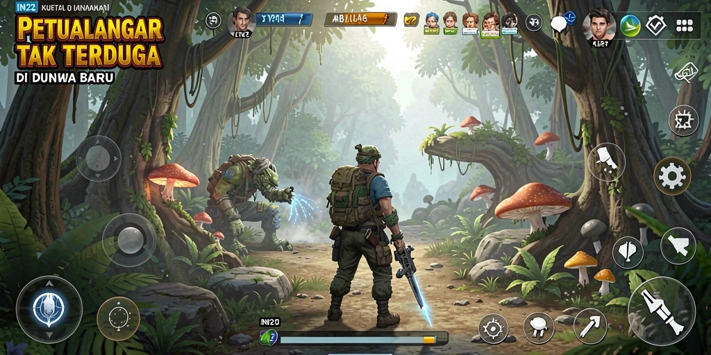Screenshot IN22 menunjukkan aksi petualangan seru dengan grafis mengesankan.