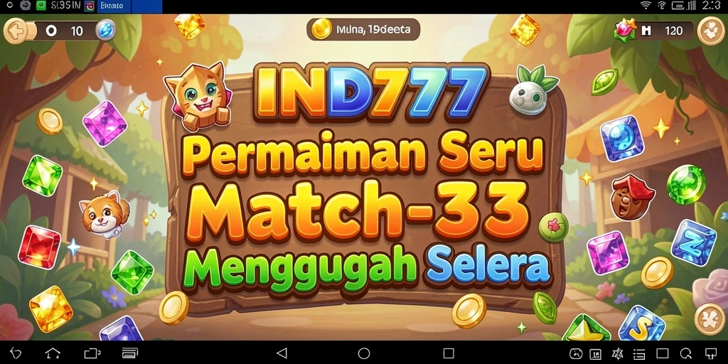Tangkapan layar gameplay IND777 dengan level Match-3 yang menantang.