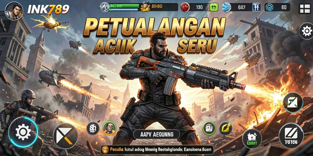 Menampilkan karakter bertarung dalam pertempuran aksi yang mendebarkan.
