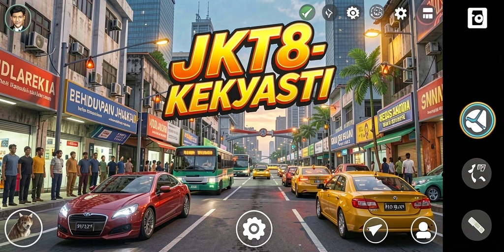 Tampilan gameplay JKT8 yang memukau dan realistis.