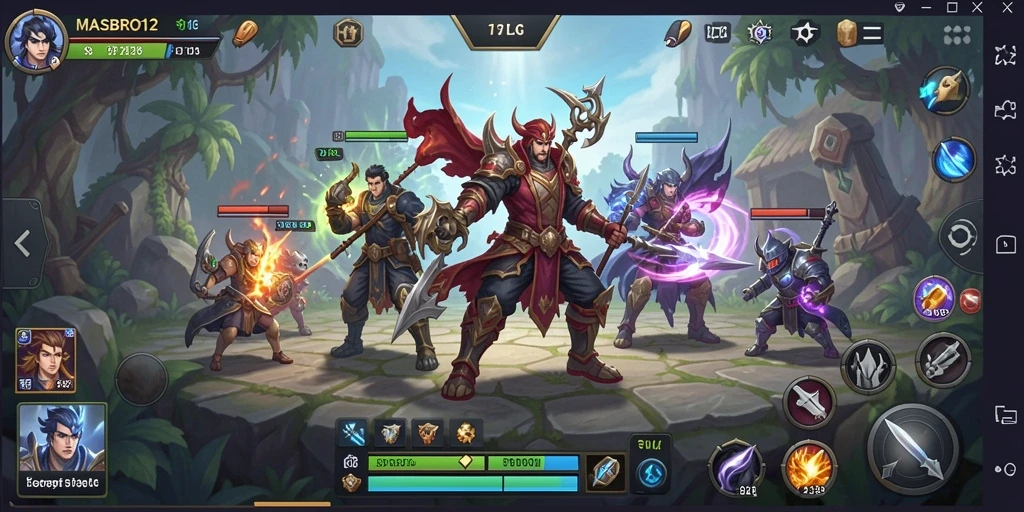 Tampilan gameplay yang intens dalam strategi pertempuran SLG.