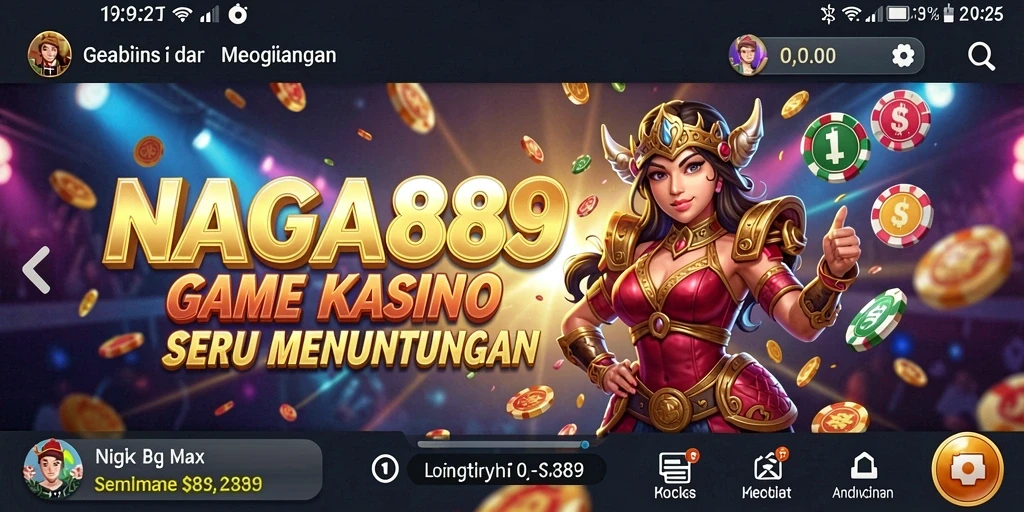 Screenshot NAGA889 menampilkan antarmuka permainan Kasino yang mengasyikkan.