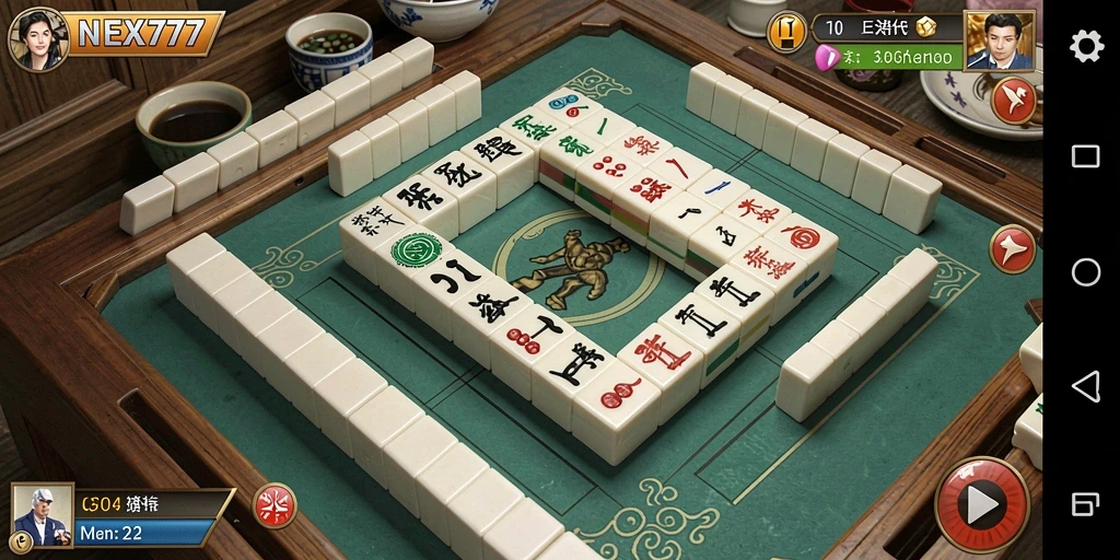 Screenshot gameplay NEX777 yang menunjukkan keseruan bermain Mahjong.
