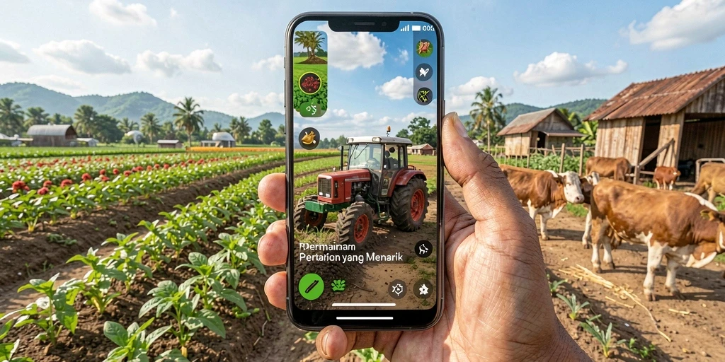 Tampilan gameplay NX303 yang menunjukkan aktivitas bertani yang seru.