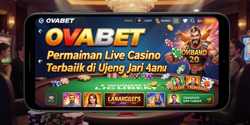 Tampilan utama gameplay OVABET menampilkan aksi Live Casino yang menarik.
