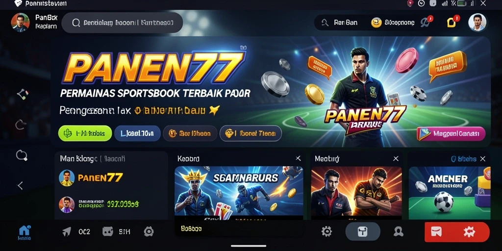 Tampilan antarmuka utama PANEN77 yang menampilkan berbagai opsi taruhan olahraga.