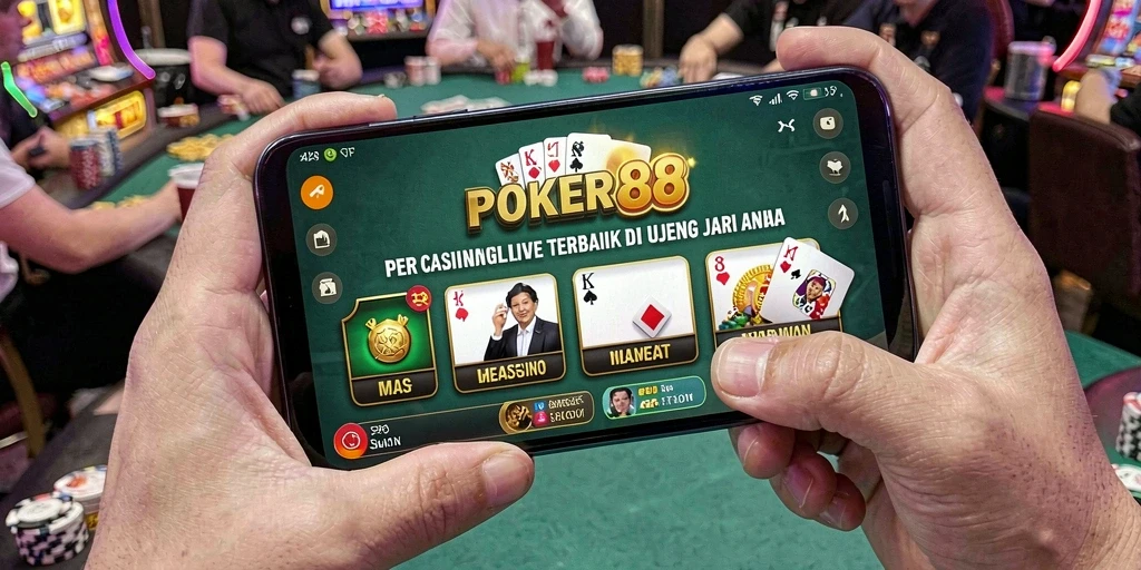 Tampilan gameplay menarik dalam sesi Live Casino POKER88.