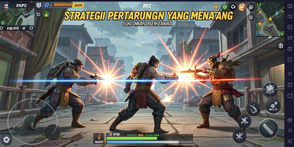 Tangkapan layar gameplay menunjukkan pertempuran strategis yang mendebarkan.