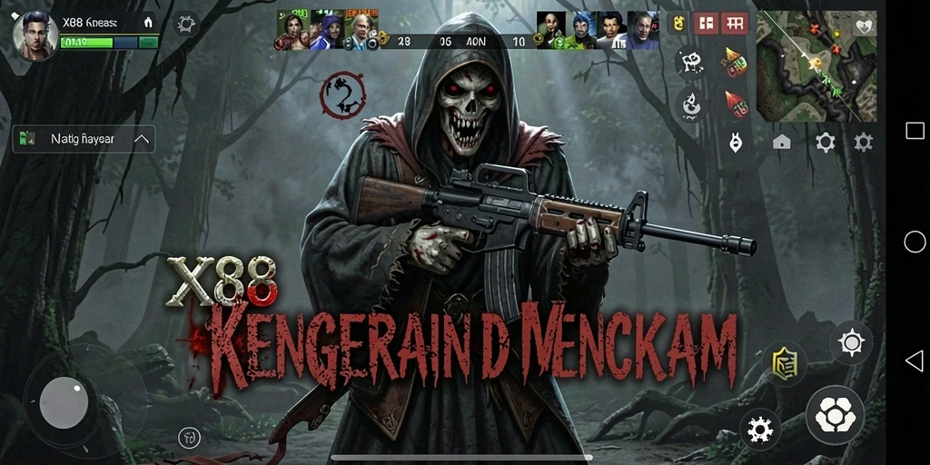 Gameplay menegangkan dan penuh ketegangan dalam X88.