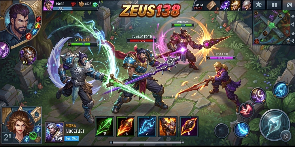Tampilan gameplay seru ZEUS138 dengan aksi pertarungan yang intens.