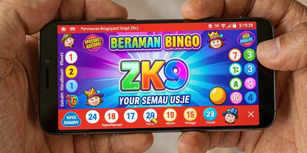 Tampilan gameplay Bingo yang seru dalam aplikasi ZK9.